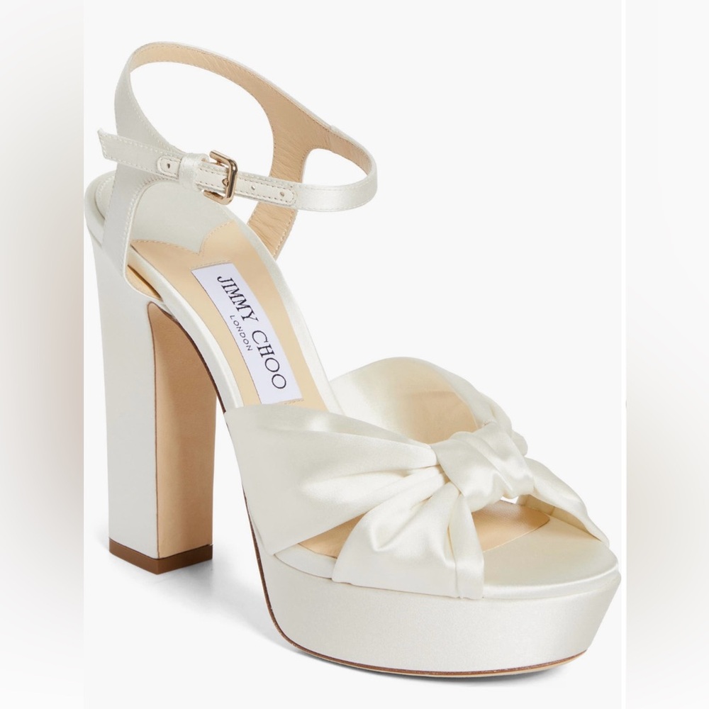 Jimmy Choo Heloise Satin Platform Sandals